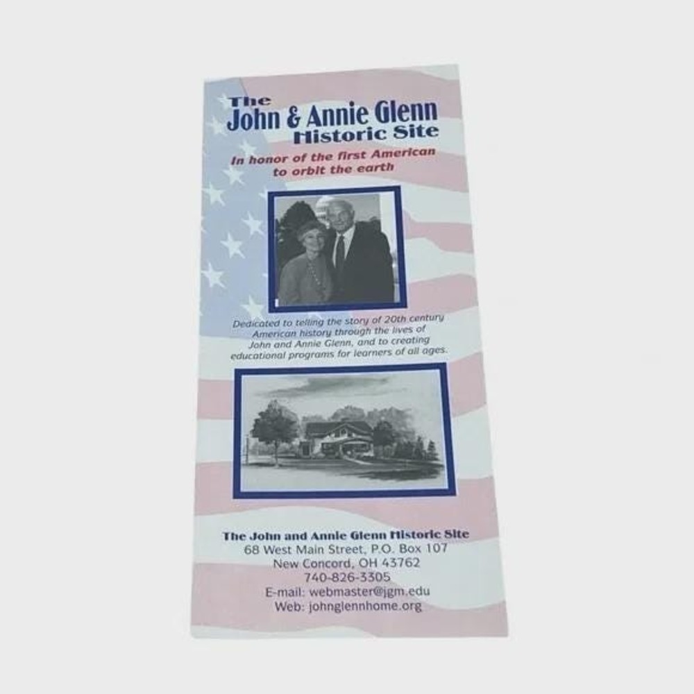 The John and Annie Glenn Historic Site Vintage Travel Brochure Concord Ohio